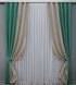 Шторы из ткани лен "Лен Мешковина" цвет бирюзовый со светло-кофейным 014дк (111-113ш) Фото 2