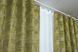 Комплект штор из ткани гофре Турция цвет оливковый с золотистым 647ш Фото 7
