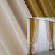 Комбинированные шторы из ткани софт цвет золотистый с песочным 014дк (373-143ш) Фото 1