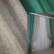 Шторы из ткани лен "Лен Мешковина" цвет бирюзовый со светло-кофейным 014дк (111-113ш) Фото 1