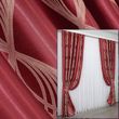 Комплект готовых штор блэкаут цвет красный с бежевым 574ш(А)