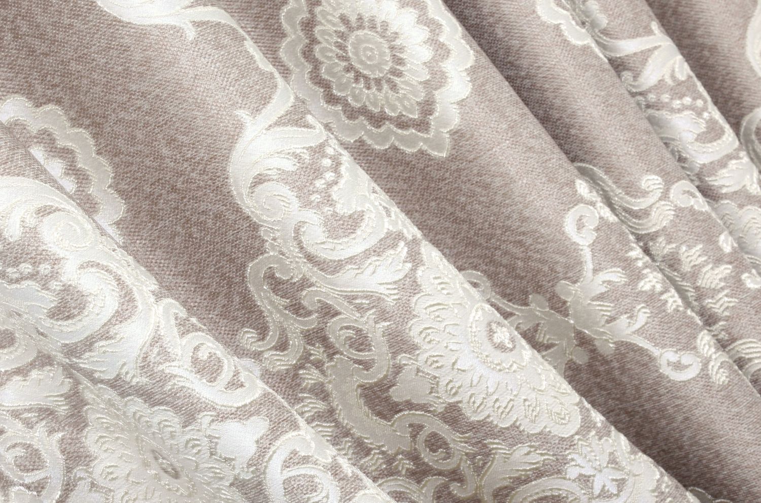 Комплект (2шт 1,0х2,7м) штор лён, коллекция "Корона", цвет кофейный с кремовым узором 978ш 31-287