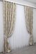 Комплект штор із тканини льон, колекція "Корона Марія" колір темно-сірий з золотистим 1265ш Фото 3