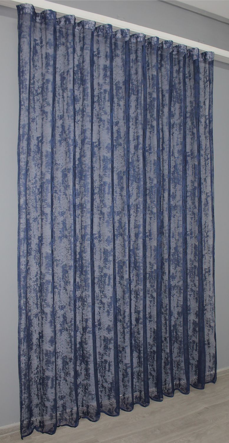 Тюль жаккард, коллекция "Мрамор" цвет темно-синий 1405т, Тюль на метраж, Нужную Вам ширину указывайте при покупке. (Ширина набирается по длине рулона.), 2,8 м.