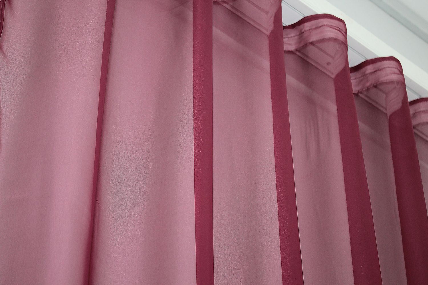 Готовий (2шт 2х2,5м) комплект декоративних штор з шифону, колір бордовий 006дк 10-167