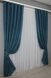 Комплект готових штор, льон мармур, колекція "Pavliani" колір синій 1365ш Фото 3