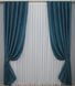 Комплект готових штор, льон мармур, колекція "Pavliani" колір синій 1365ш Фото 2