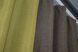 Комбинированные шторы из ткани лен "Лен Мешковина" цвет какао с оливковым 014дк (359-106ш) Фото 6
