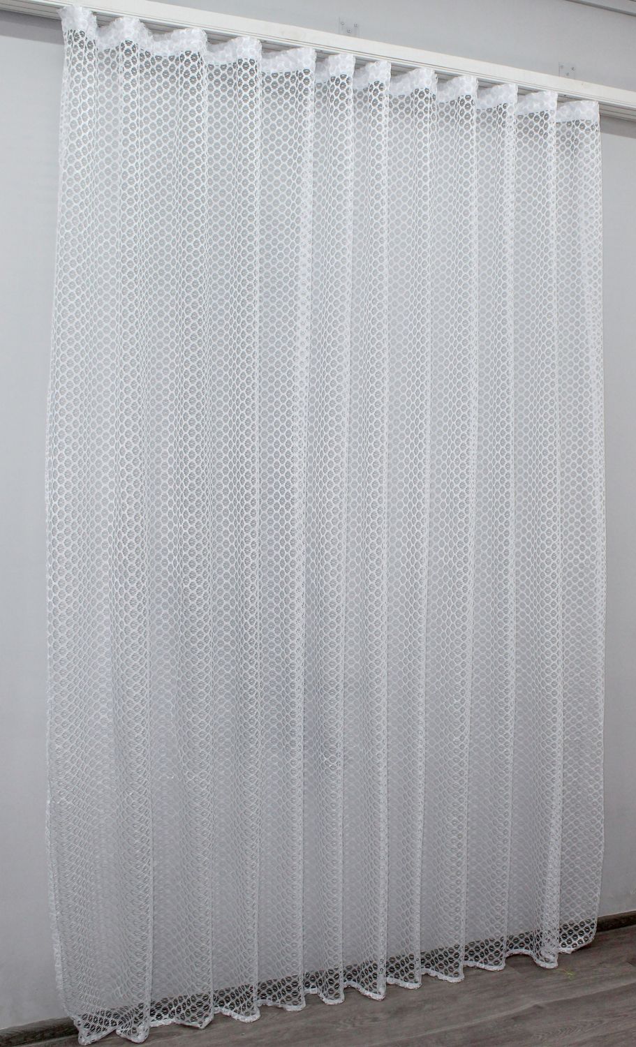 Тюль сетка, "Соты" цвет белый 614т, Тюль на метраж, Нужную Вам ширину указывайте при покупке. (Ширина набирается по длине рулона.), 2,7 м.