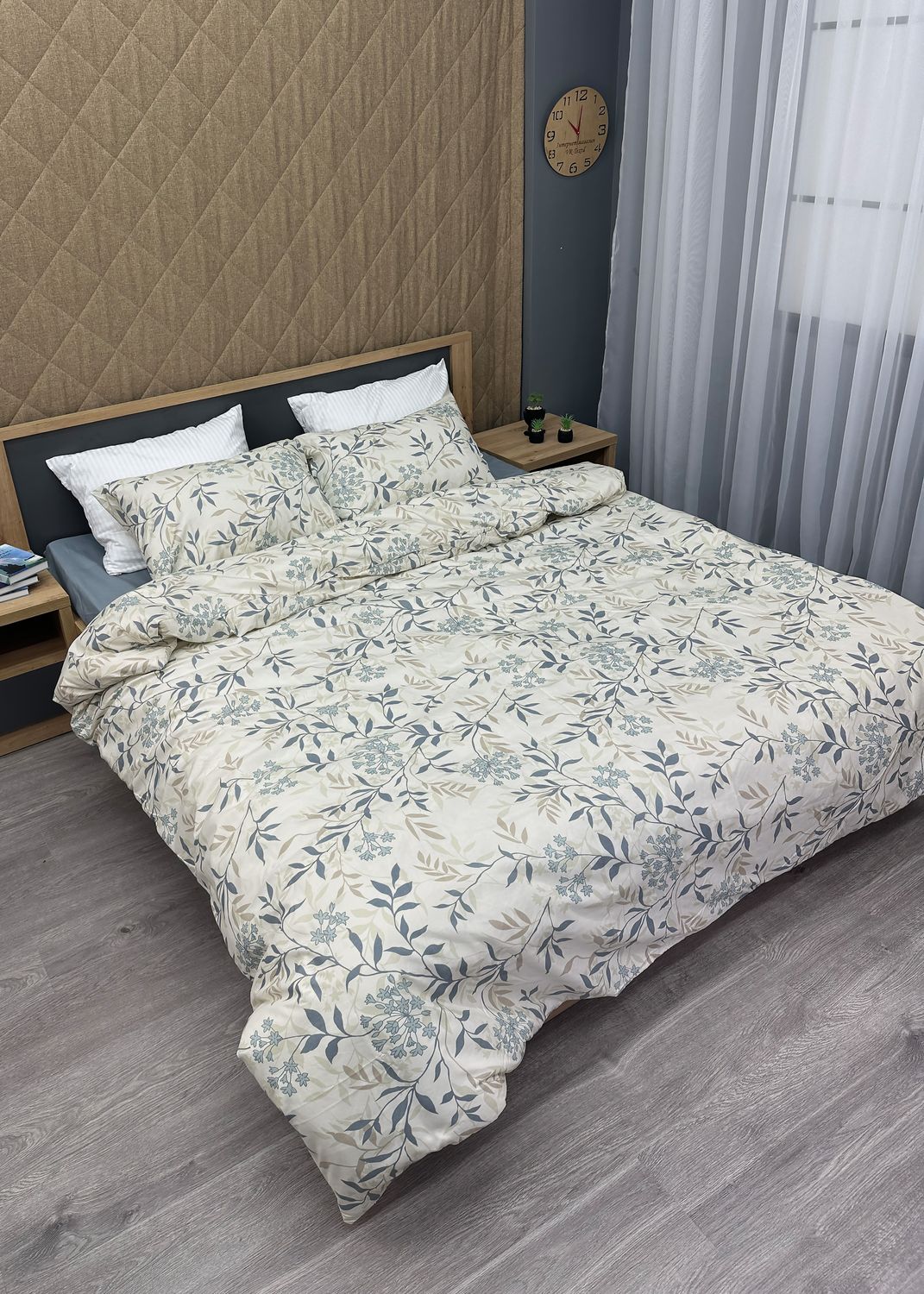 Комплект постільної білизни, Decorator Isadora Полуторний 145х215 з квітковим принтом (88-001)