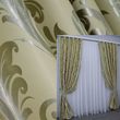 Комплект готовых штор с ткани блэкаут цвет желтый с серым 1071ш