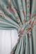 Комплект готовых штор из ткани блэкаут с вышивкой гладью цвет голубовато-серый 1201ш Фото 4