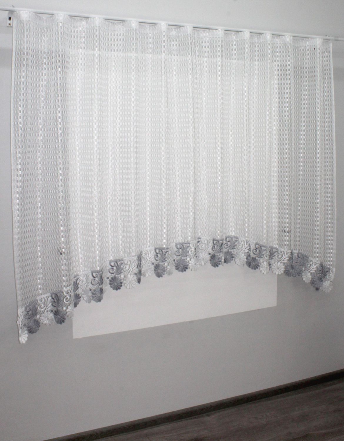 Арка (280х150см) сетка с макраме На кухню, балкон цвет белый с серым 000к 51-129