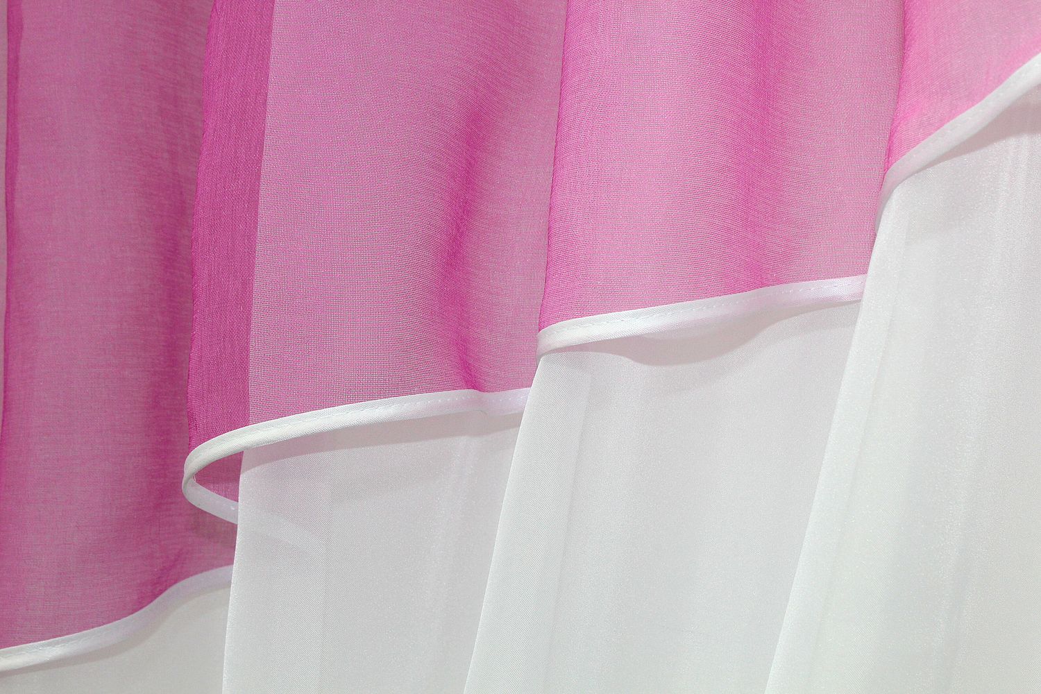 Кухонні штори (260х170см) з ламбрекеном, на карниз 1-1,5м колір рожевий з білим 091к 50-894