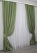 Комплект готовых штор, коллекция "Лён Мешковина" цвет оливковый 926ш Фото 2