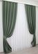 Комплект готових штор із тканини льон блекаут рогожка колір зелений 916ш Фото 2
