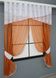 Кухонные шторы (270х170см) с ламбрекеном, на карниз 1-1,5м цвет терракотовый с белым 091к 52-0802 Фото 2