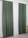 Комплект готових штор із тканини льон блекаут рогожка колір зелений 916ш Фото 4