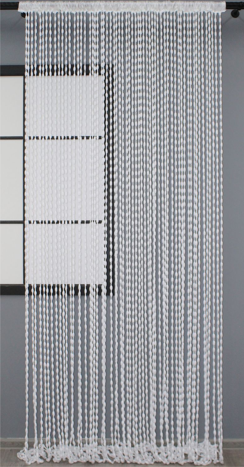 Шторы-нити "Шинил" (1 шт 3х3 м) с люрексом цвет белый 61-044
