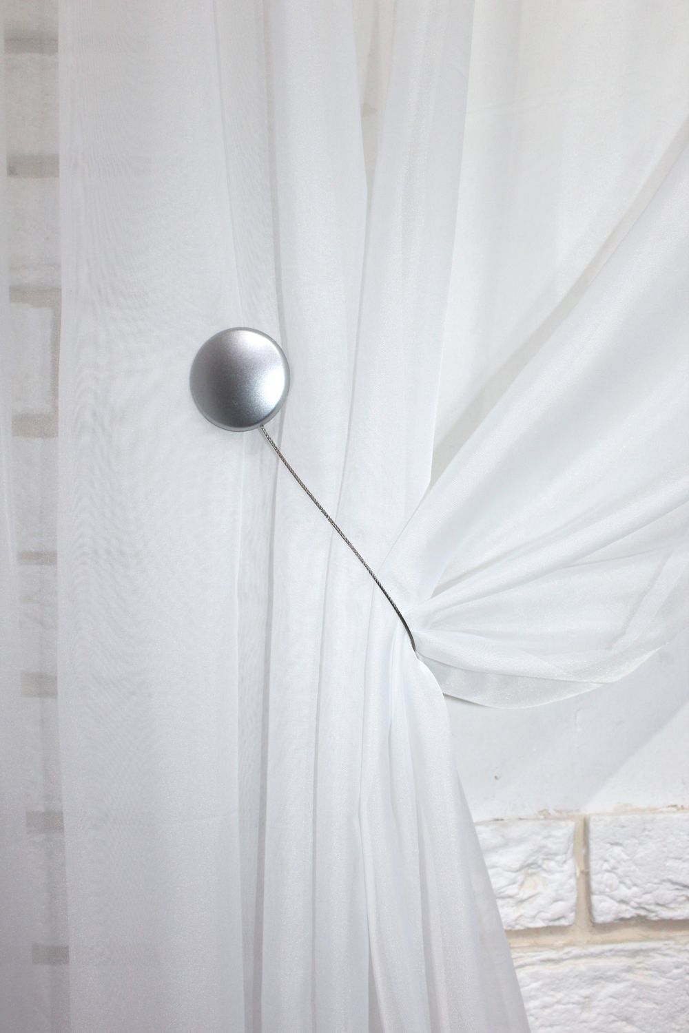 Магніти (2шт, пара) для штор, гардин "Круг" колір сріблястий 124м 81-035