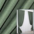 Комплект готових штор, із тканини льон блекаут рогожка колір зелений 916ш