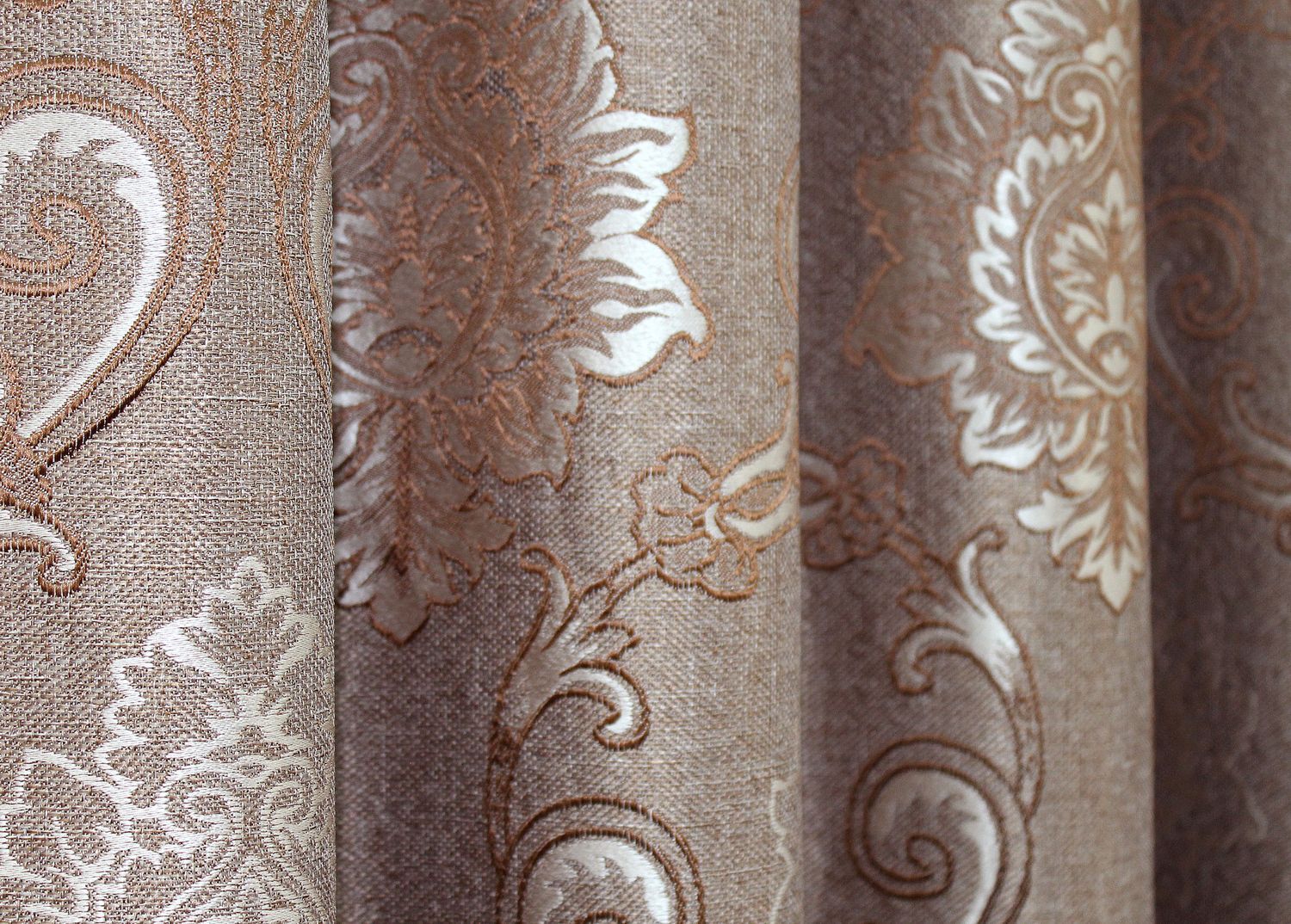 Комплект (2шт 1,5х2,7м) штор льон, колекція "Корона", колір світло-коричневий 1060ш 30-863