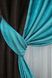 Комбинированные шторы из ткани софт цвет коричневый со светло-голубым 014дк (094-1049ш)  Фото 4