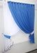 Кухонный комплект (320х170см) шторки с подвязками цвет голубой с белым 101к 52-0417 Фото 2