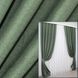 Комплект готових штор із тканини льон блекаут рогожка колір зелений 916ш Фото 1