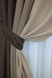 Комбинированные шторы блэкаут цвет шоколадный с бежево-кремовым 016дк (1238-1240-1007ш) Фото 4