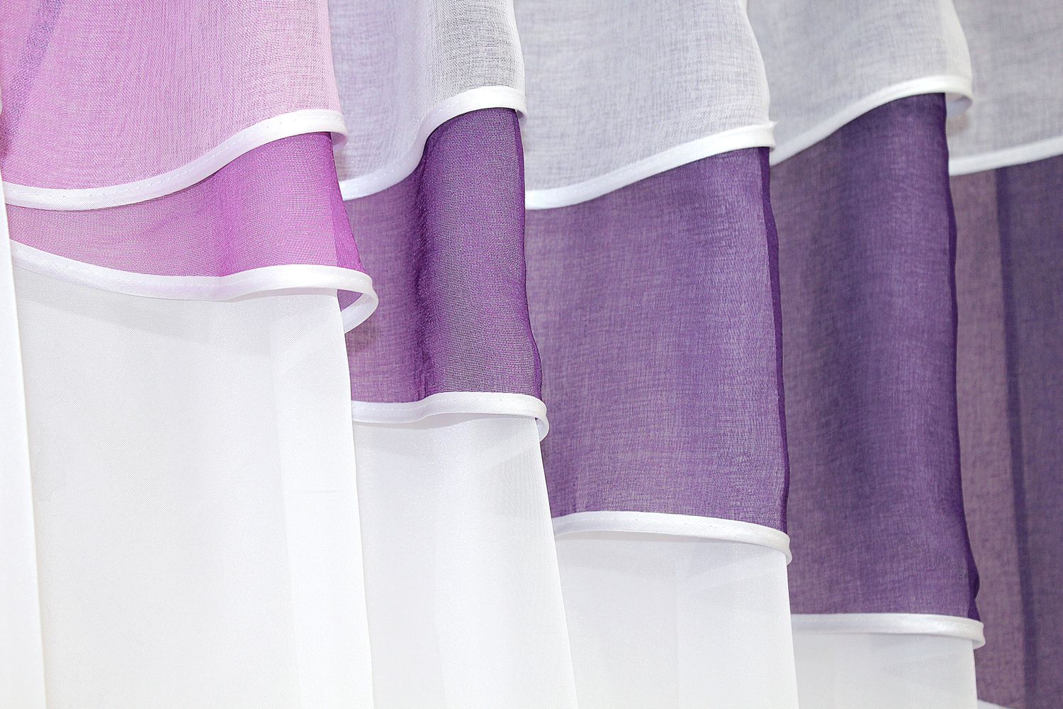 Кухонные шторы (260х170см) с ламбрекеном, на карниз 1-1,5м цвет фиолетовый с белым 091к 59-429