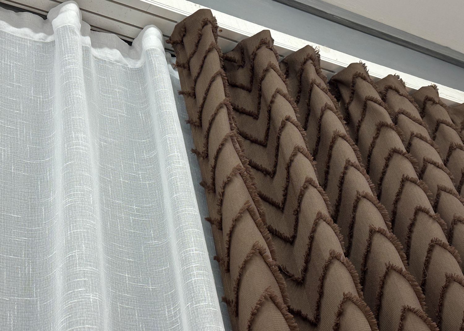 Комплект (2шт 1,5х2,95м) штор Льон Букле, колір коричневий 1814ш 33-0790