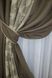 Комбинированные шторы из ткани лен цвет коричневый с золотистым 016дк (277-707-277ш) Фото 4