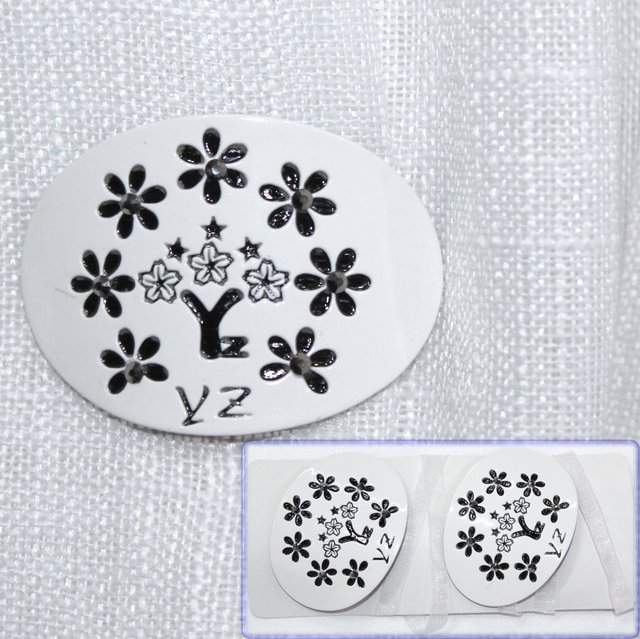 Магниты (2шт, пара) для штор, гардин "Эвелин" цвет белый с чёрным 167м 81-078