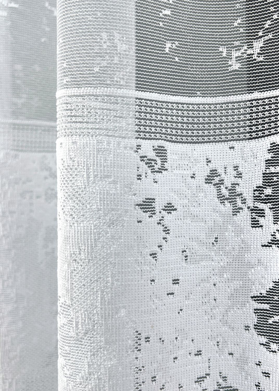 Короткий тюль, висотою 1,8м, жакард мармур колір білий 2006т, Тюль на метраж, Без кріплення, тканина на відріз, Потрібну Вам ширину вказуйте при покупці. (Ширина набирається по довжині рулона.), 1,8 м.