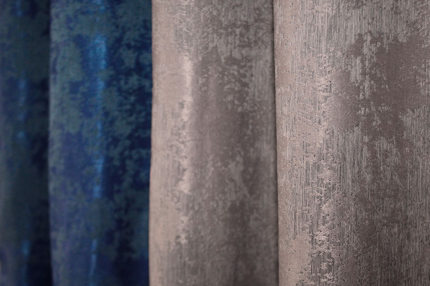 Комплект (2шт 1,2х1,7м) коротких комбінованих штор з жакарда колір синій з сіро-пудровим 032дк (1149-1210ш) 12-0006