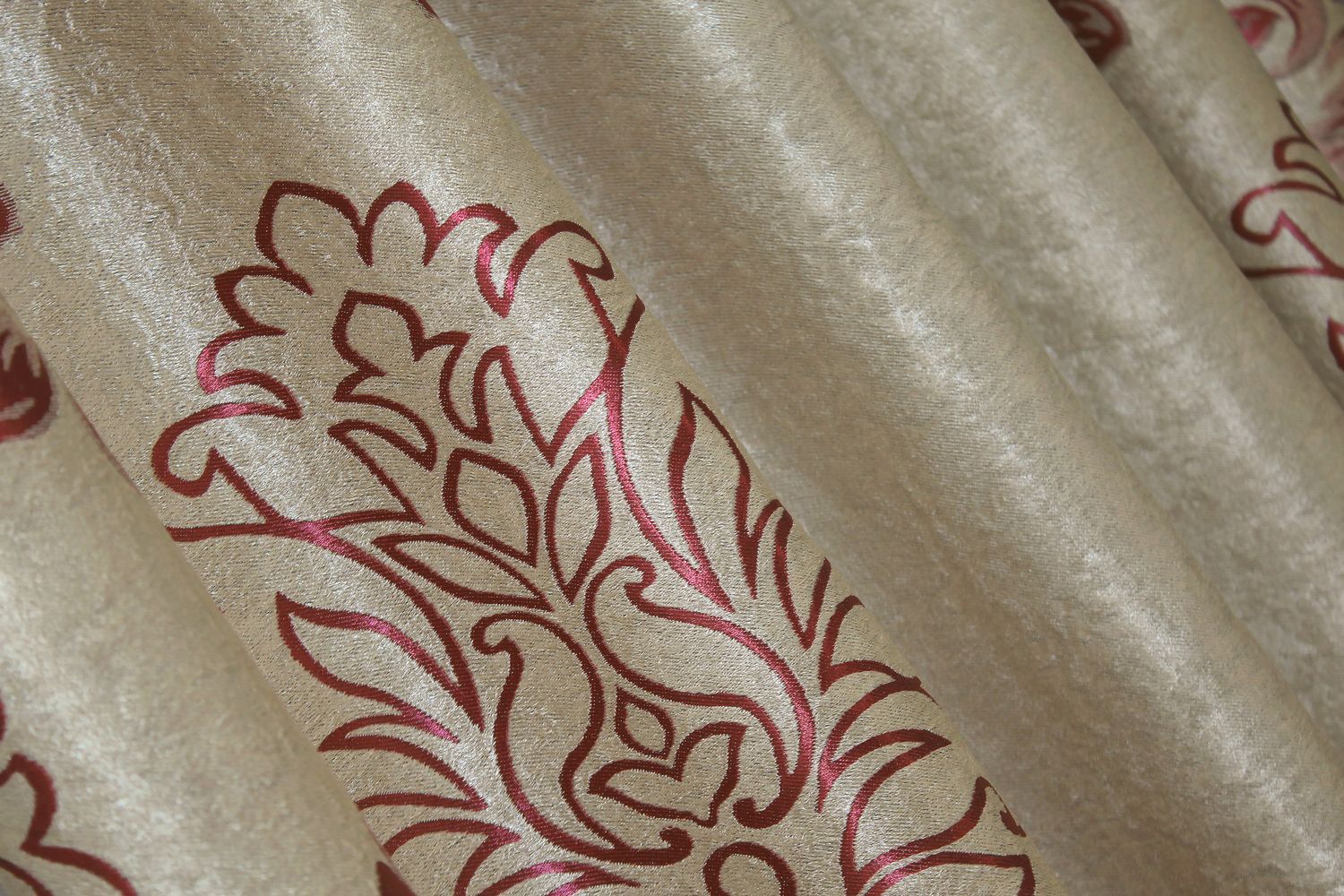 Комбинированные (2шт 1,5х2,7м) шторы из ткани блэкаут-софт, цвет песочный с бордовым 016дк (1276Б-143-1276Бш) 10-985