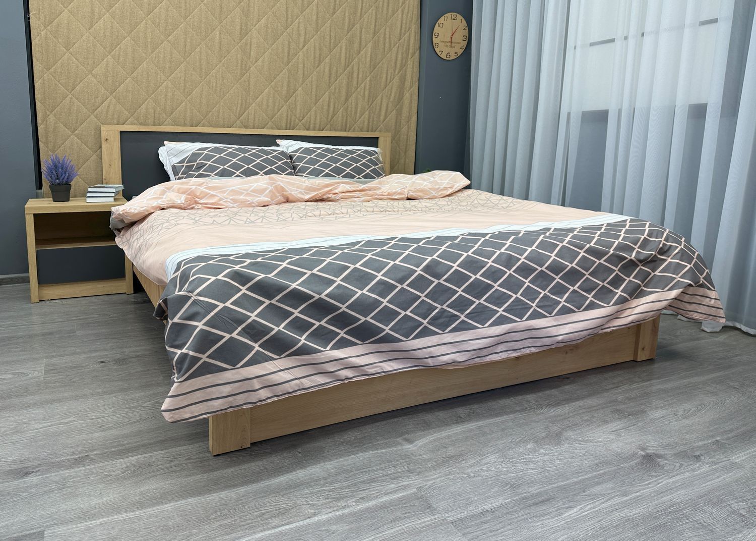 Комплект постельного белья Ранфорс, Decorator Cotton Collection Skagen Евро 220х200 персиковый с серым (88-124)