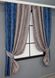 Комплект (2шт 1,2х1,7м) коротких комбінованих штор з жакарда колір синій з сіро-пудровим 032дк (1149-1210ш) 12-0006 Фото 2