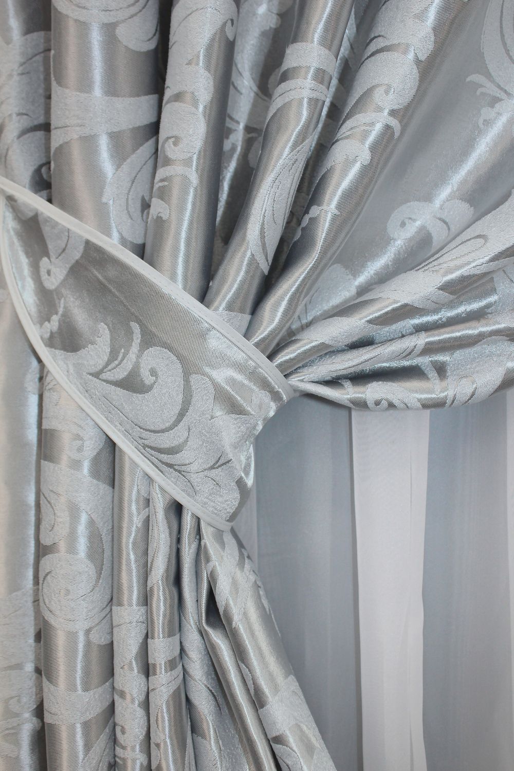 Двусторонняя ткань блэкаут-софт, коллекция "Лилия" высота 2,8м цвет серый 333ш (А)