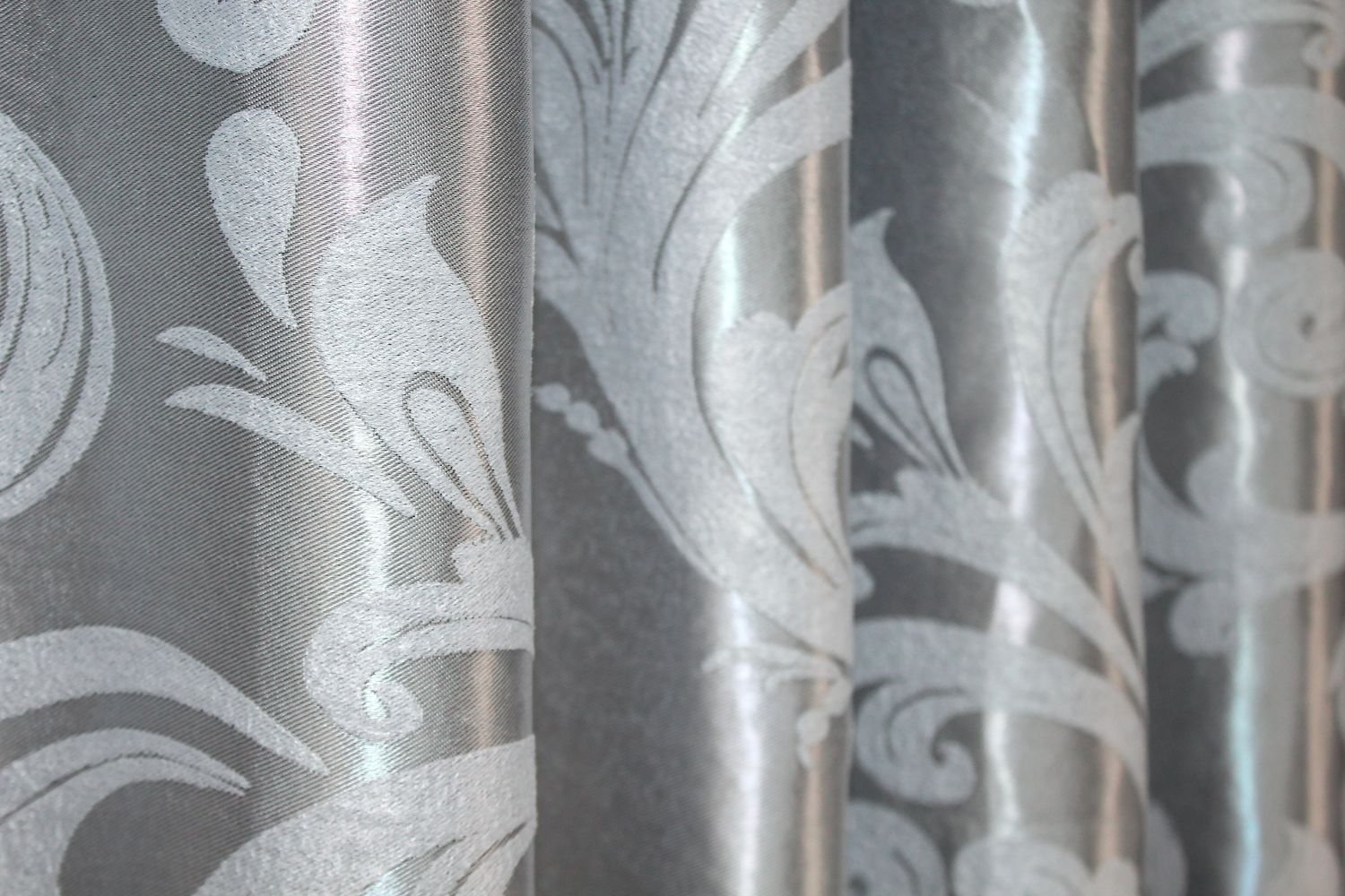 Двостороння тканина блекаут-софт, колекція "Лілія" висота 2,8м колір сірий 333ш (А)