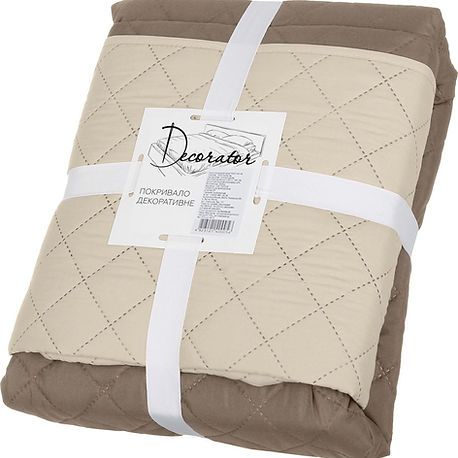 Покривало двостороннє Decorator Microfiber ромб 140х215 см капучино з бежевим (85-003)