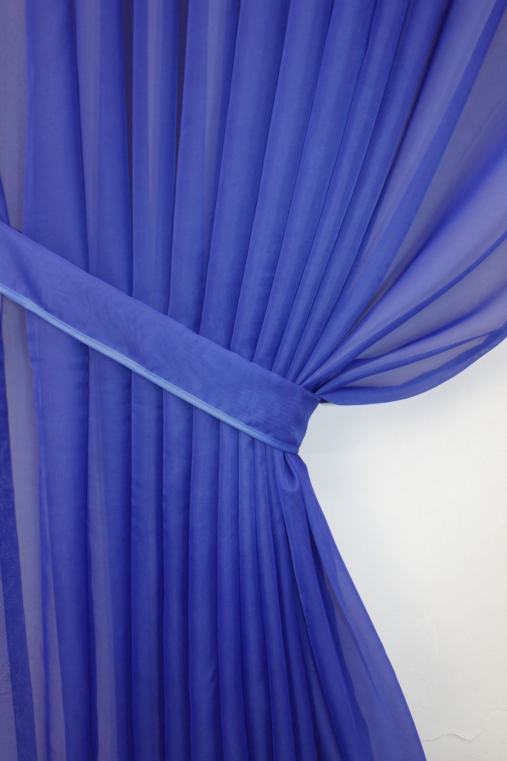Готовий (2шт2,9х2,9м) комплект декоративних штор з шифону колір синій 006дк 10-823