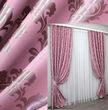 Комплект готових штор, з тканини блекаут колір рожевий 985ш