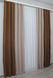 Комбіновані штори з тканини мікровелюр Petek колір коричневий з світлим какао 014дк (789-1014ш) Фото 5