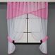 Кухонные шторы (280х170см) с ламбрекеном, на карниз 1-1,5м цвет розовый с белым 091к 52-0804 Фото 1