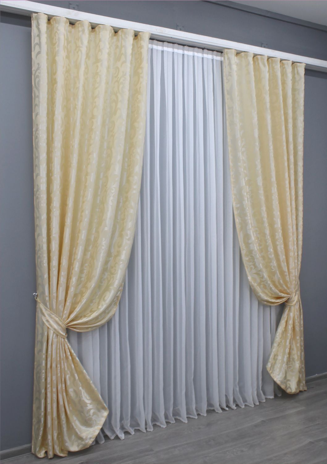 Комплект (2шт 1,5х2,7м) жаккардовых штор, цвет молочный 722ш 30-500