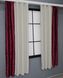 Комплект (2шт 1х1,7м) коротких комбинированных штор из блэкаута цвет красный с бежевым 032дк (1181-1291ш) 12-0011 Фото 4