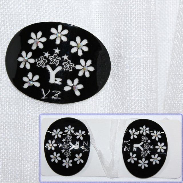 Магниты (2шт, пара) для штор, гардин "Гелла" цвет чёрный с белым 164м 81-075