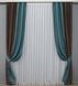 Комбіновані штори з тканини льон-блекаут колір венге з бірюзовим  014дк (687-511ш) Фото 2